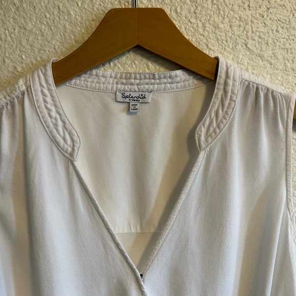 Splendid Draped Business Casual Office High Low Blouse White Women’s XS - Picture 2 of 6